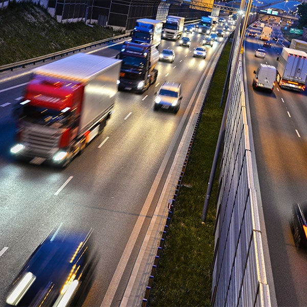 Lorries and traffic on the motorway