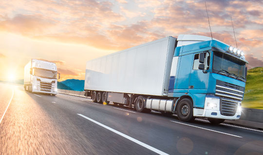 Two lorries on the motorway