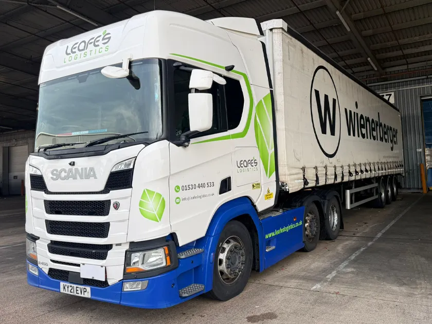 Truck with Leafe's Logistics livery